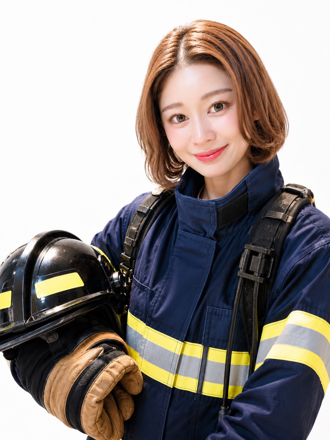 吉村 かゆり(救急救命士として活動していた頃の装備で)